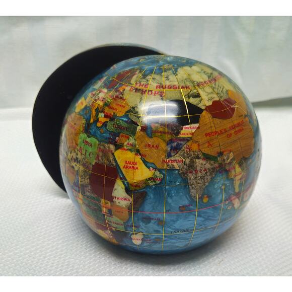 Gemstone Globe Bookends Mother of Pearl - Picture 2 of 5